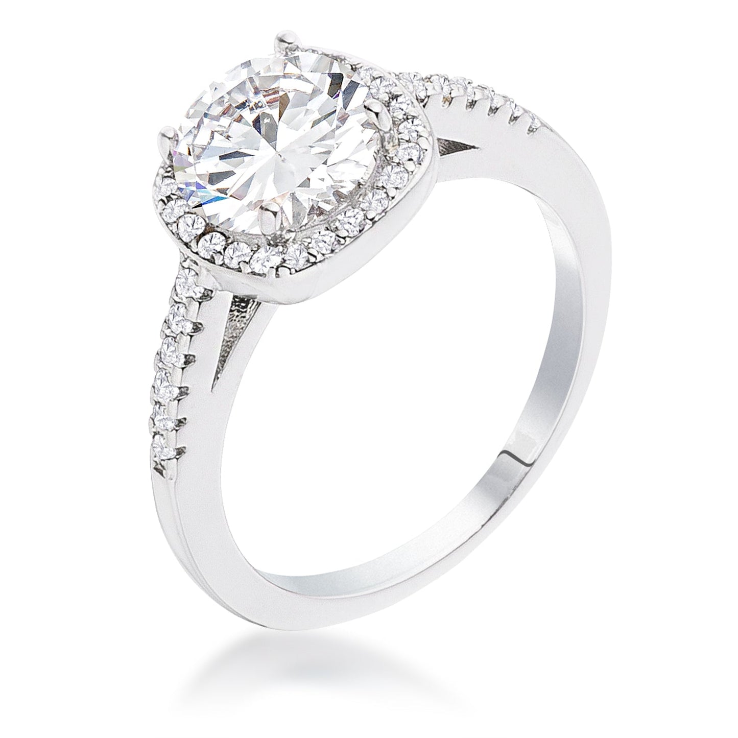 Ava Classic Cushion Cut Halo Ring | Silver