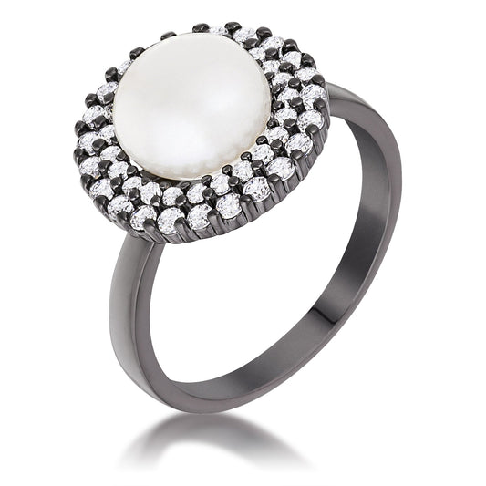 Ethereal Pearl Ring l Black