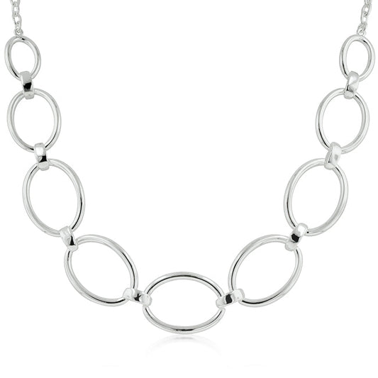 Rue Oval Link Necklace | Silver